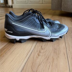 Nike Alpha Huarache 4 Keystone Baseball Cleats Size 9 Black Grey White